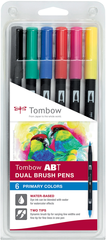TOMBOW ABT Dual Brush Pen ABT-6P-1 6er Set Grundtöne