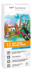 TOMBOW ABT Dual Brush Pen ABT-12P-1 12er Set Grundtöne