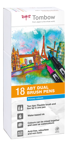 TOMBOW ABT Dual Brush Pen ABT-18P-1 18er Set Grundtne I