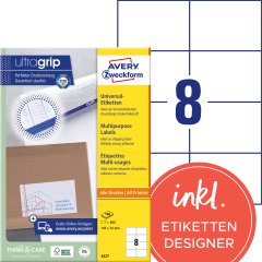 AVERY ZWECKFORM Universal-Etiketten 105x74mm 3427 weiss...
