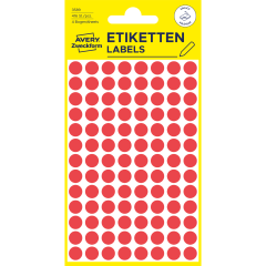 AVERY ZWECKFORM Markierungspunkte 8mm 3589 Rot,...