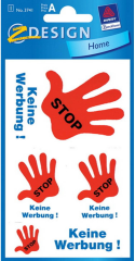 Z-DESIGN Hinweis-Schild 76x120mm 3741 STOPP KEINE WERBUNG...