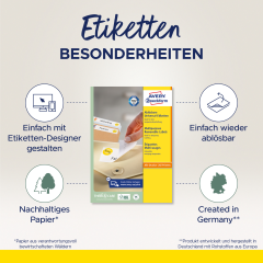 AVERY ZWECKFORM Etiketten 63,5×46,6mm L6025REV2...