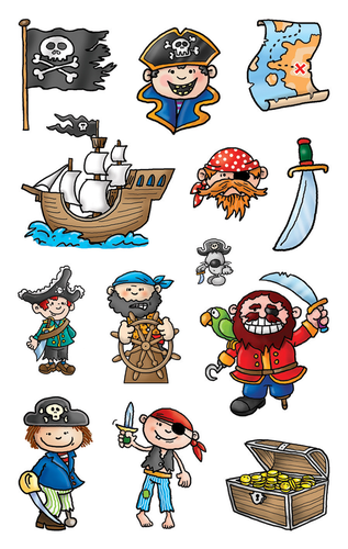 Z-DESIGN Sticker Kids 53197 Piraten 3 Stck