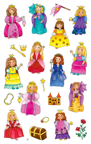 Z-DESIGN Sticker Kids 53198 Prinzessinen 3 Stck