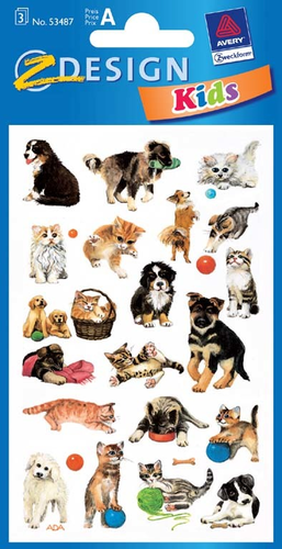 Z-DESIGN Sticker Kids 53487 Hunde/Katzen 3 Stck