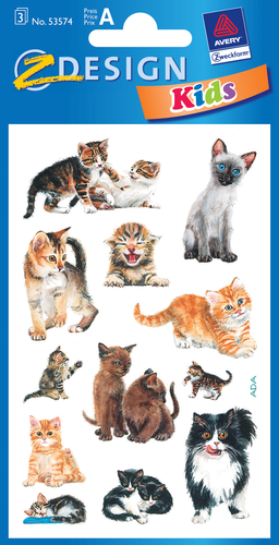 Z-DESIGN Sticker Kids 53574 Katzen 3 Stck