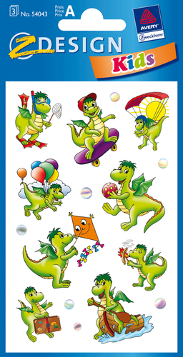 Z-DESIGN Sticker Kids 54043 Drache 3 Stck