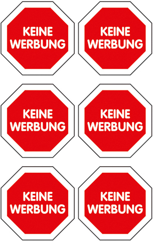 Z-DESIGN Sticker Keine Werbung 59505 Keine Werbung 2 Stck