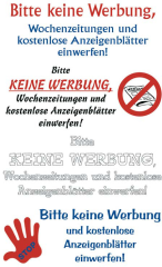 Z-DESIGN Sticker Home 59508 Keine Werbung 1 Stück