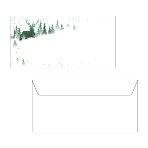 SIGEL Weihnachts-Couvert 11x22cm DU284 90g,Christmas Forest 25 Stck