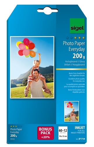SIGEL InkJet Photo Everyday 10x15cm IP719 200g glossy 72 Blatt