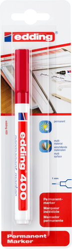 EDDING Permanent Marker 400 1mm 400BLI-2 rot Blister