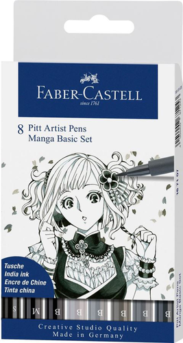 FABER-CASTELL Pitt Artist Pen Manga Basic 167107 grau 8 Stck