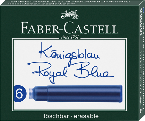 FABER-CASTELL Tintenpatrone 185506 knigsblau 6 Stck
