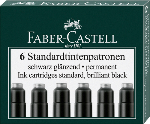 FABER-CASTELL Tintenpatrone 185507 schwarz 6 Stck