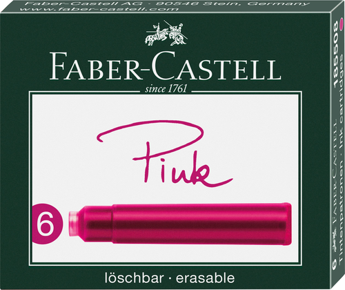 FABER-CASTELL Tntenpatrone 185508 pink, 6 Stck