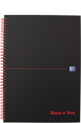 OXFORD Buch Black n Red A4 400047609 kariert, 90g 70 Blatt