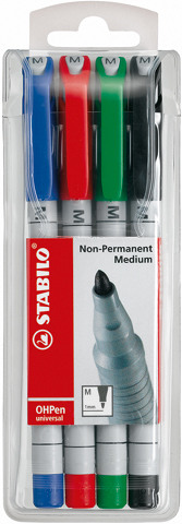 STABILO OHP Pen non-perm. M 853/4 4er Etui
