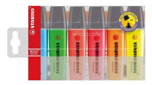 STABILO Textmarker BOSS ORIGINAL 2-5mm 70/6 6-farbig ass.