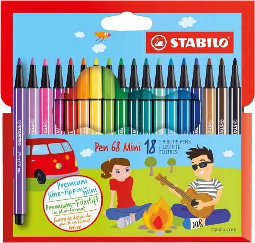 STABILO Fasermaler Pen 68 668/18 18-Farbig, Etui