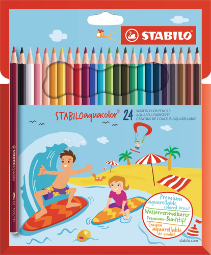 STABILO aquacolor Farb. Kids Design 16246 Etui, Farben ass. 24 Stck