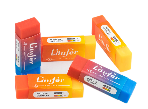 LUFER Plast-Radierer 65x21x12mm 12005 farbig ass.