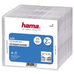 HAMA CD Leerhülle Slim Double 51168 25-er Pack...