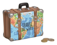 ROOST Sparkasse Koffer 14x13x6cm 10025067 Landkarte,...