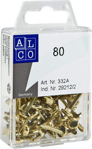 ALCO Musterbeutel-Klammern 3/17 mm 332A Messing 80 Stck