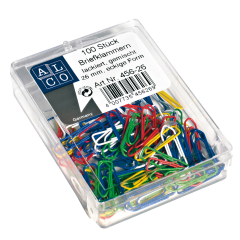 ALCO Büroklammern 26mm 456-26 eckig, farbig ass. 100...