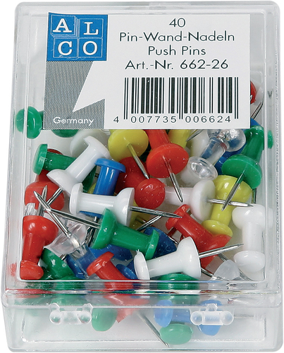 ALCO Pin-Wand-Nadeln 662-10 weiss 40 Stck