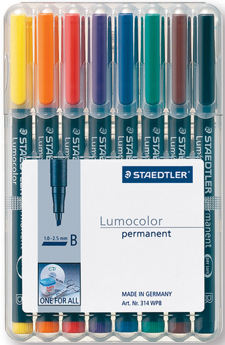 STAEDTLER Lumocolor permanent B 314 WP8 8 Farben ass.