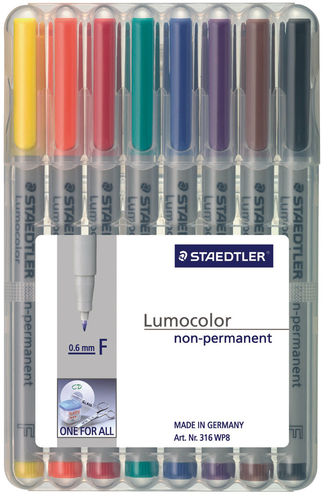 STAEDTLER Lumocolor non-perm. F 316 WP8 8 Farben ass.