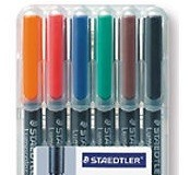 STAEDTLER Lumocolor permanent F 318-WP6 6 Farben assortiert