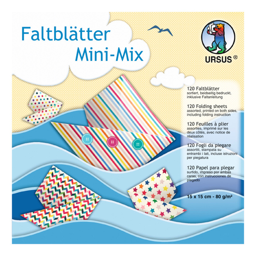 URSUS Faltbltter Origami 1515cm 3005599 Mini Mix ass. 120 Blatt