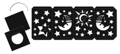 URSUS Laternenbastelset 14x20cm 2370099 Sonne, Mond & Sterne