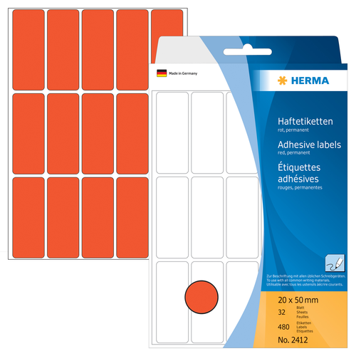 HERMA Etiketten 2050mm 2412 rot 480 Stck