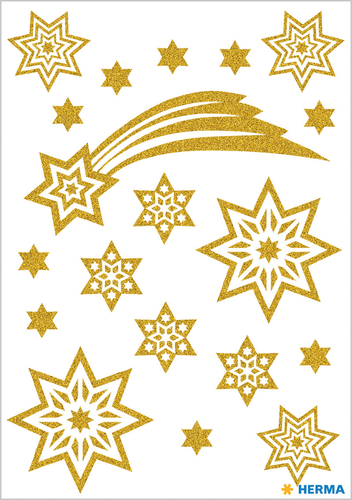 HERMA Sticker Weihnachten 3726 gold 19 Stck/1 Blatt