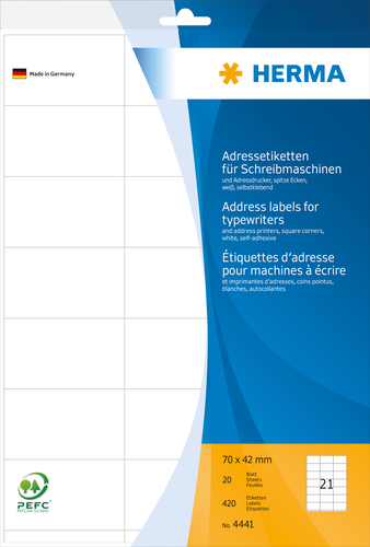 HERMA Adressetiketten 7042mm 4441 weiss 420 Stck