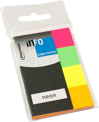 INFO Page Marker im Umschlag 5670-89 Neon, 20x50mm,4x40 Blatt