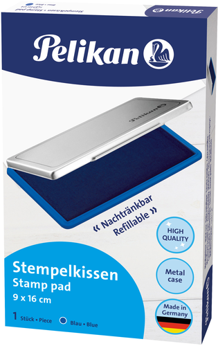 PELIKAN Metall-Stempelkissen blau 331124 Gr.1 16x9cm