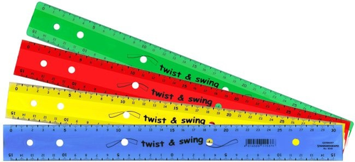 DUX Lineal zum Abheften 30cm 9040OFX Twist & Swing, Farben ass.