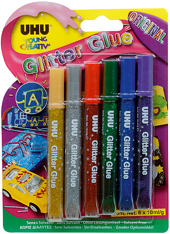 UHU Glitter Glue Original 39040 original colours 6 Stck