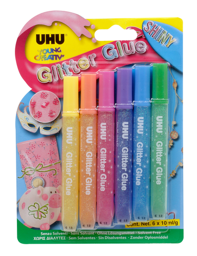 UHU Glitter Glue Shiny 39110 6 Stck