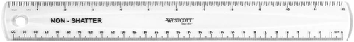 WESTCOTT Kunststofflineal 30cm E-1012000 weiss
