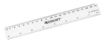 WESTCOTT Kunststofflineal 20cm E-1018100 cm/inch Skala