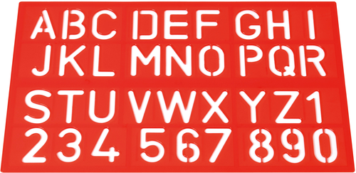 WESTCOTT Zeichenschablone 50cm E-1060000 A-Z, 0-9 blau/rot/grn