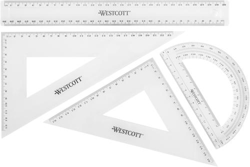 WESTCOTT Geometrie-Set E-1030400 transparent 4-teilig