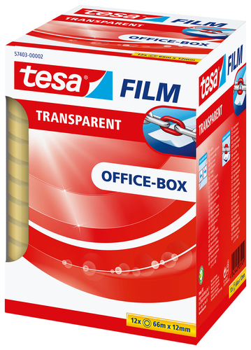 TESA Film Officebox 12mmx66m 574030000 Transparent 12 Stck